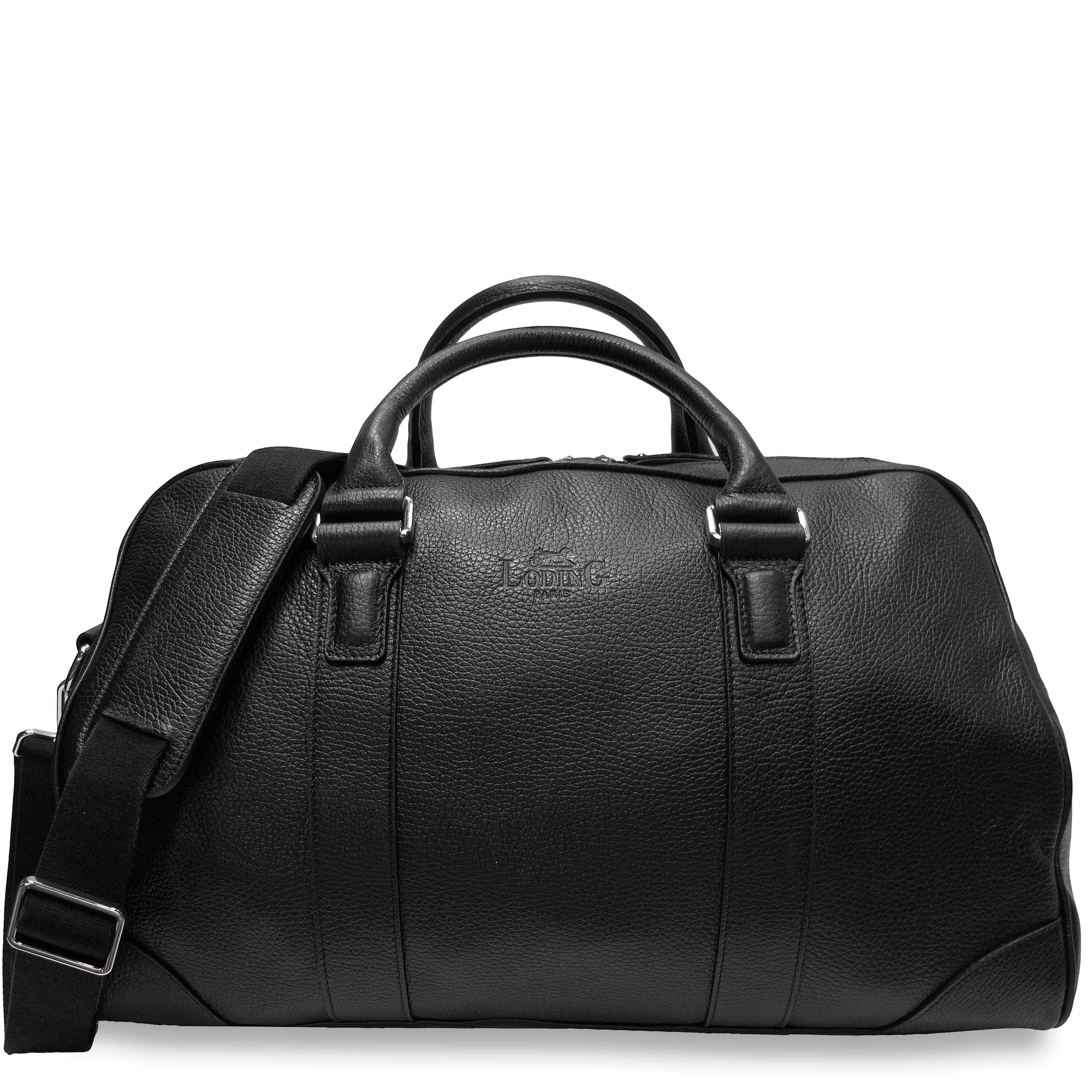 LodinG Sac week-end de voyage en cuir grainé Noir Outlet